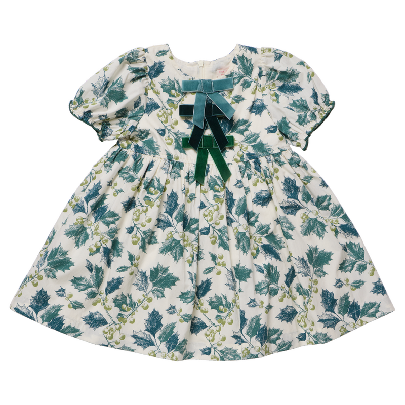 PINK CHICKEN Girls Hermione Dress - Green Holly