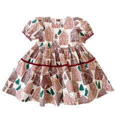 PINK CHICKEN girls eliza dress - gingerbread houses