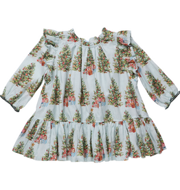 PINK CHICKEN girls harper dress - trees and presents