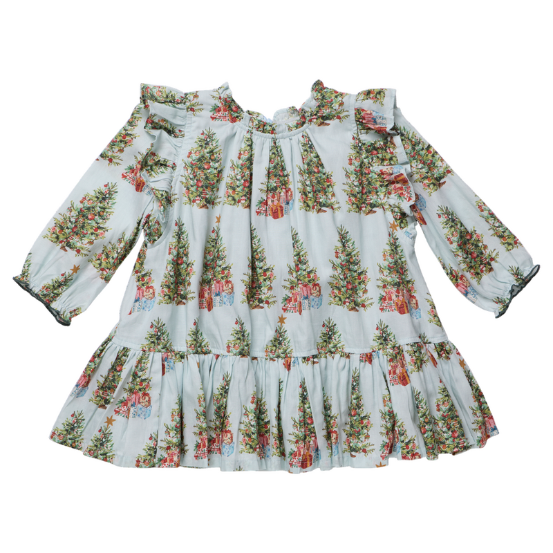 PINK CHICKEN girls harper dress - trees and presents
