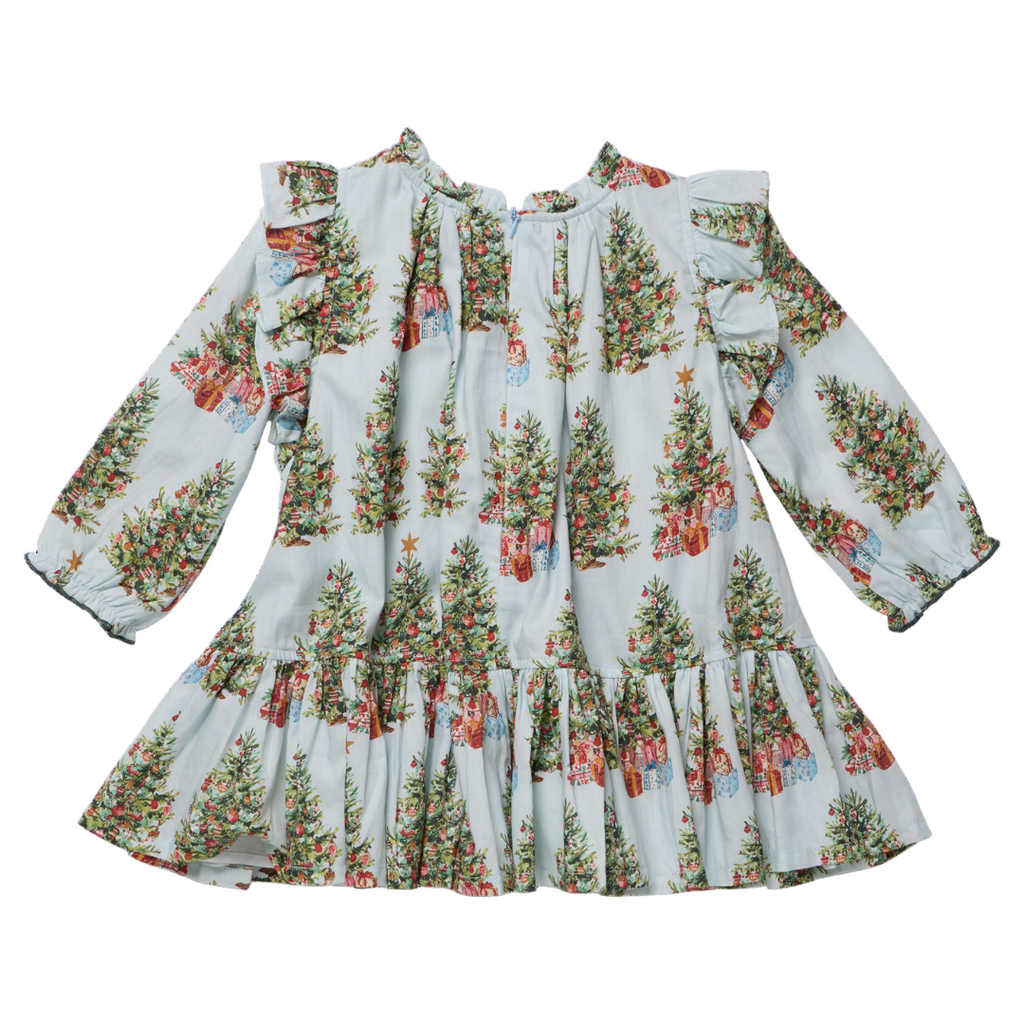 PINK CHICKEN girls harper dress - trees and presents