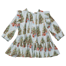 PINK CHICKEN girls harper dress - trees and presents