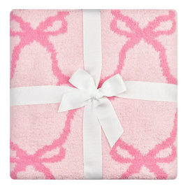 ISCREAM Sweet Trellis Bow Cozy Knit Blanket