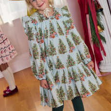 PINK CHICKEN girls harper dress - trees and presents