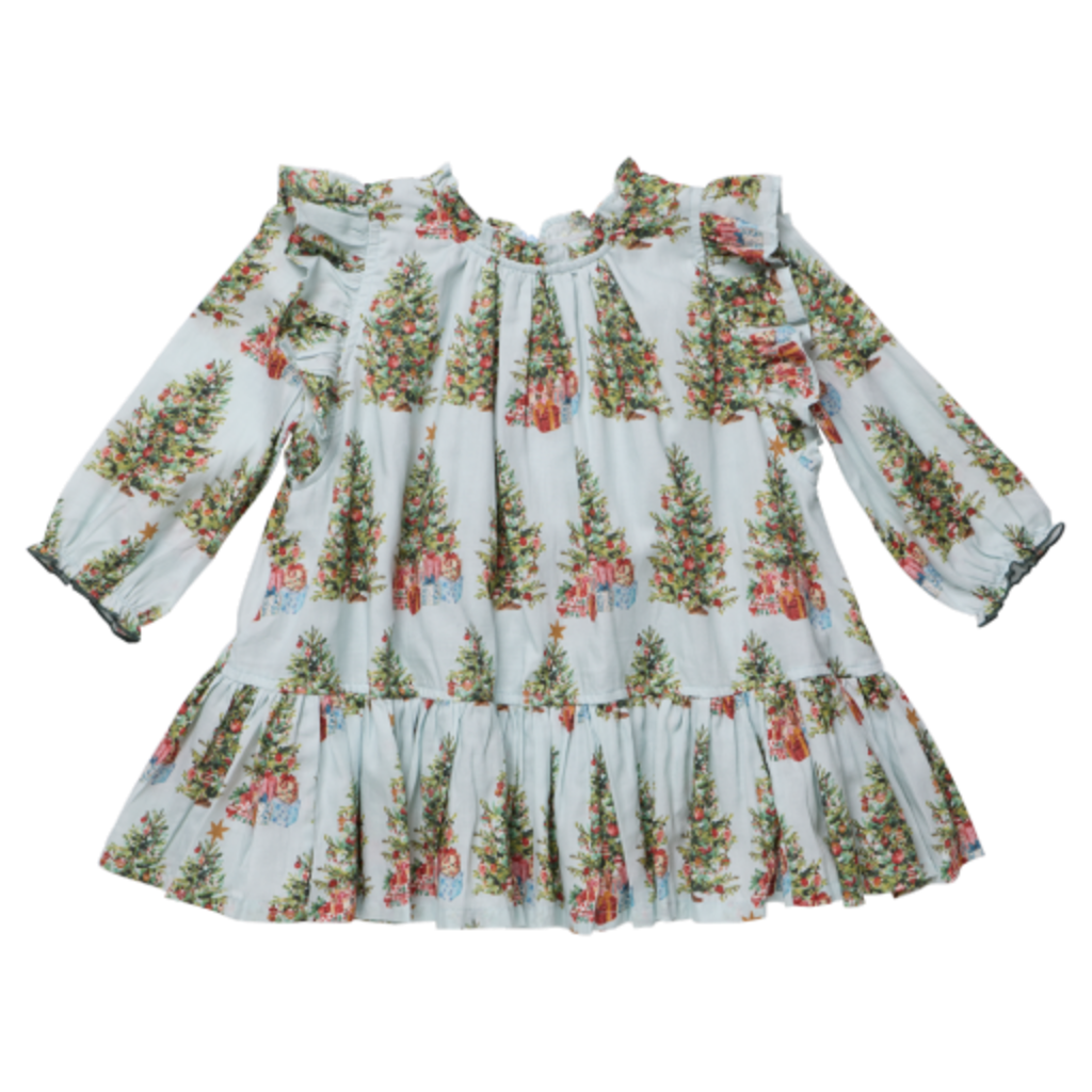 PINK CHICKEN girls harper dress - trees and presents
