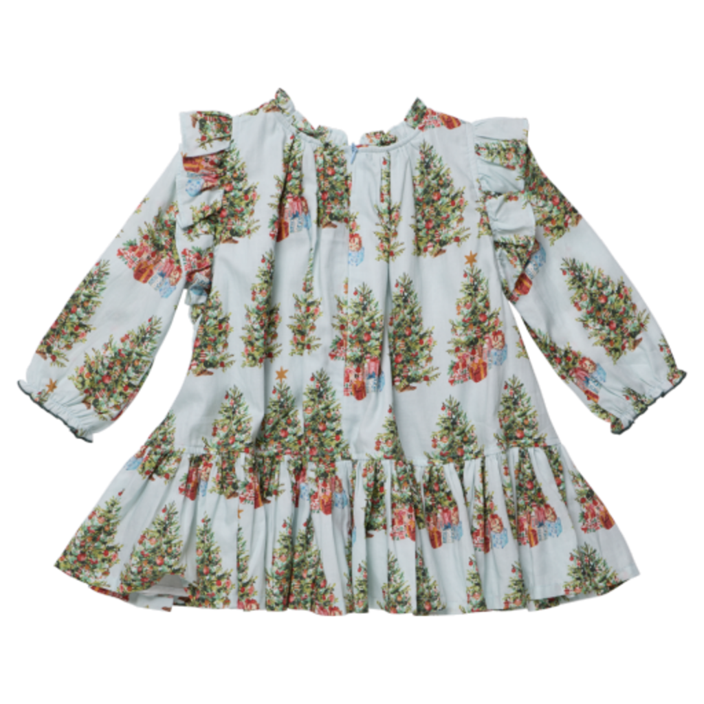 PINK CHICKEN girls harper dress - trees and presents
