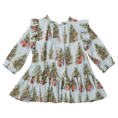 PINK CHICKEN girls harper dress - trees and presents