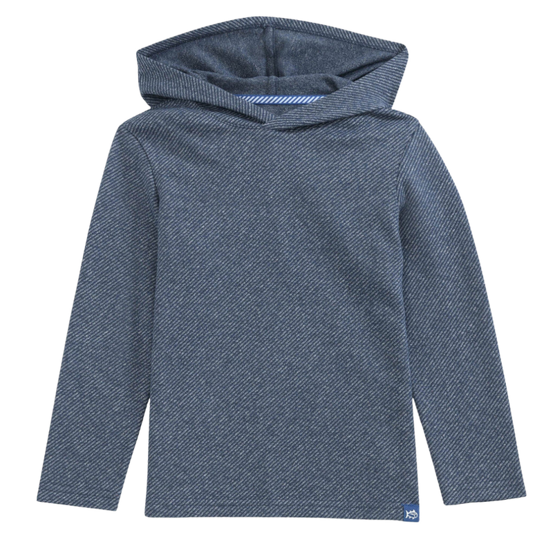 SOUTHERN TIDE Boys Heather Twill Hoodie - Heather Dress Blue