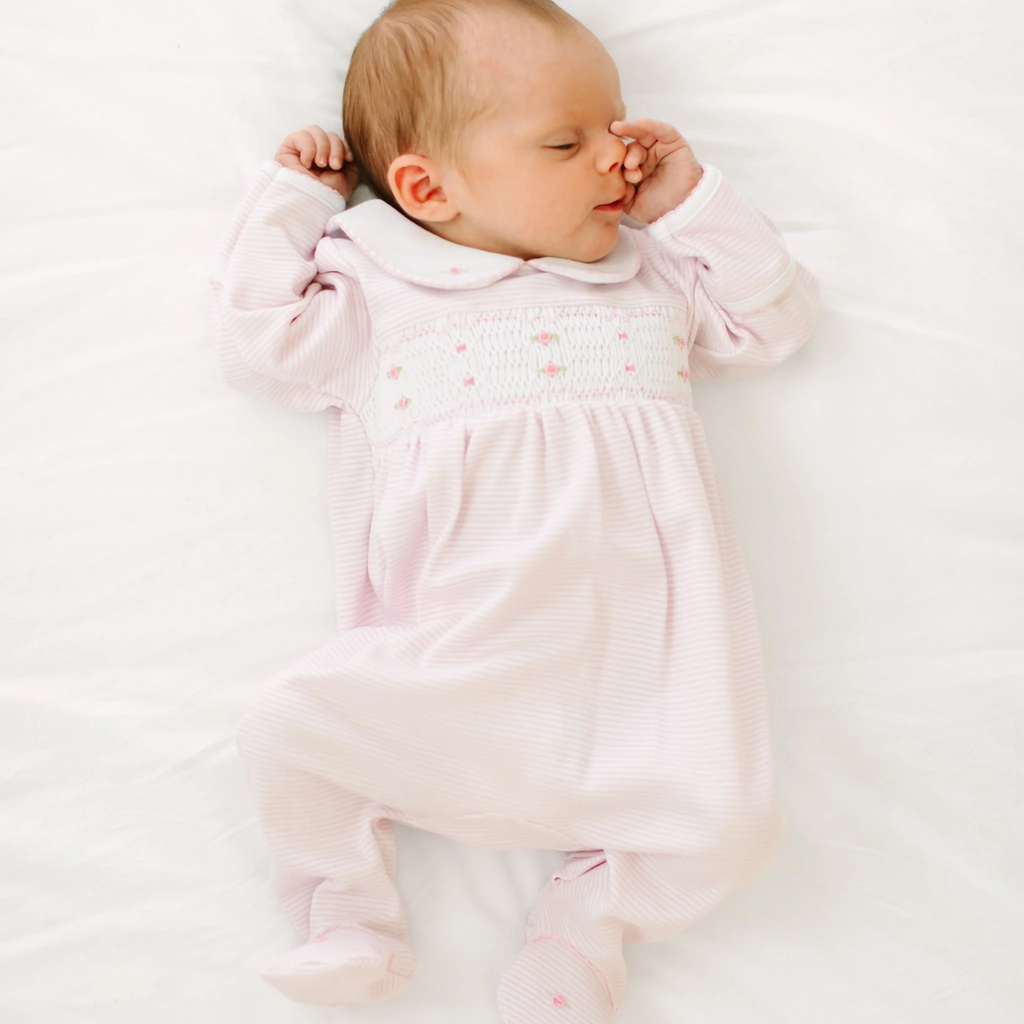 MAGNOLIA BABY Anna Smocked Footie - Pink