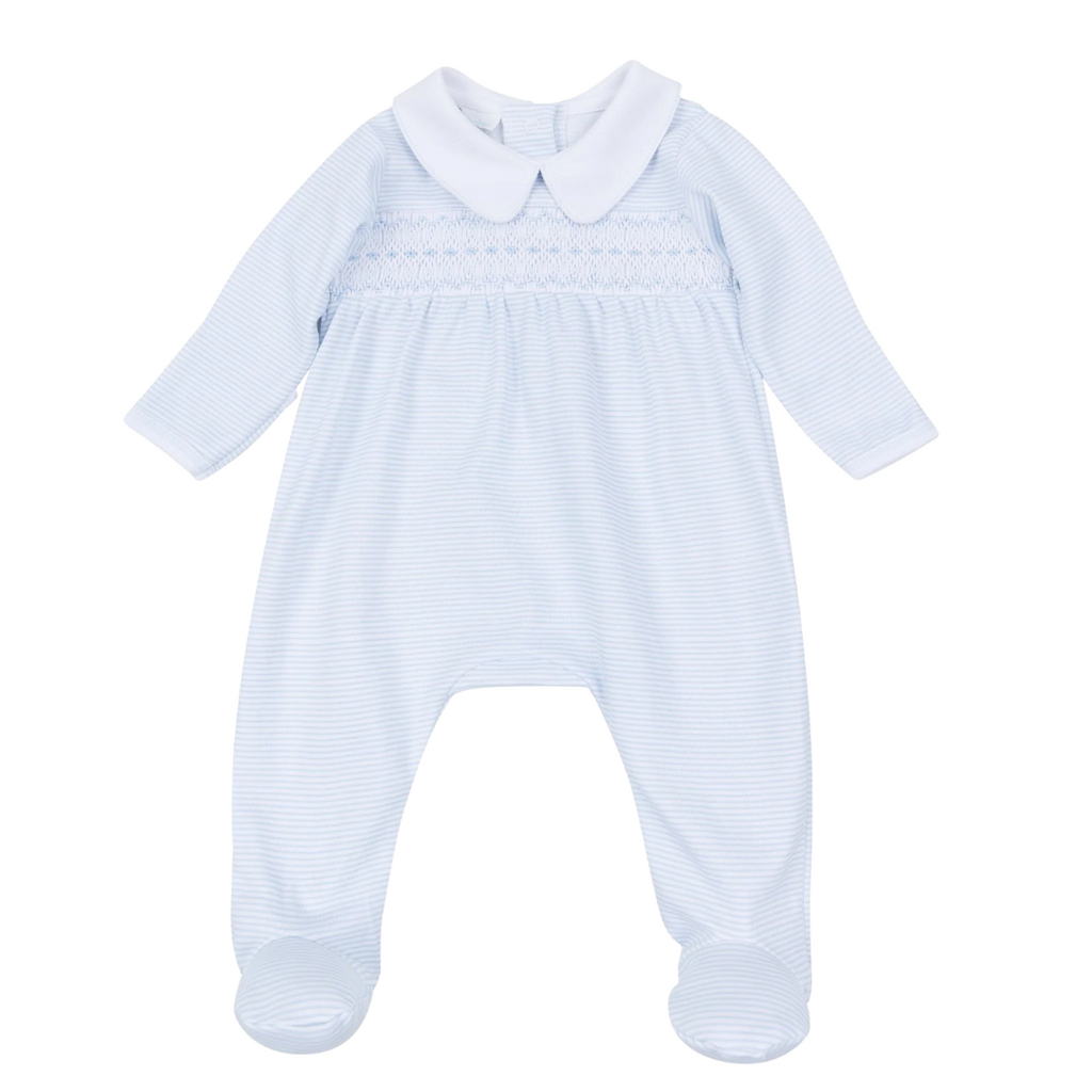 MAGNOLIA BABY Benjamin Smocked Footie - Light Blue