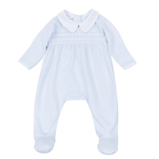 MAGNOLIA BABY Benjamin Smocked Footie - Light Blue
