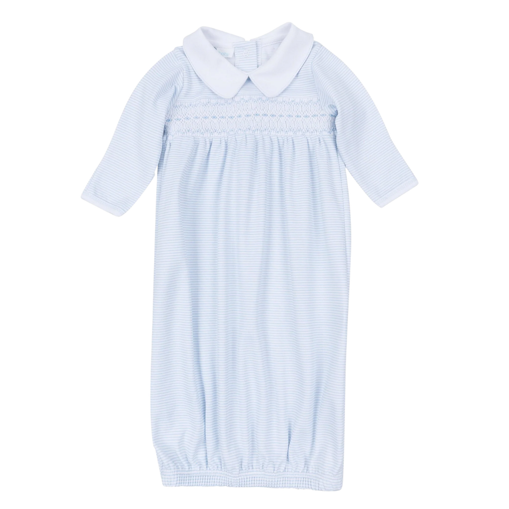 MAGNOLIA BABY Benjamin Smocked Gown - Light Blue