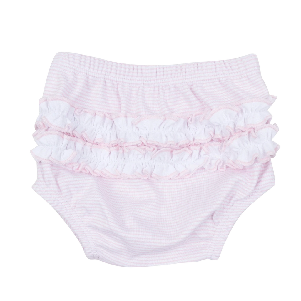 MAGNOLIA BABY Anna Smocked Ruffle Long Sleeve Diaper Cover Set - Pink