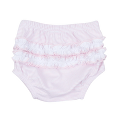 MAGNOLIA BABY Anna Smocked Ruffle Long Sleeve Diaper Cover Set - Pink