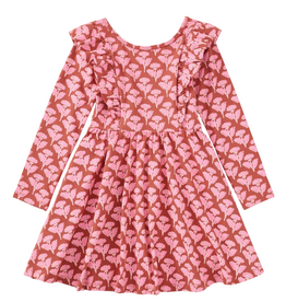 RUFFLE SHOULDER BALLET DRESS - Stamped Heirloom Floral
