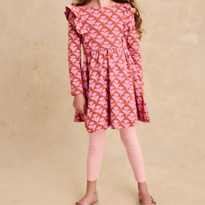 RUFFLE SHOULDER BALLET DRESS - Stamped Heirloom Floral