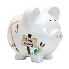CHILD TO CHERISH Gone Fishing Large Piggy Bank