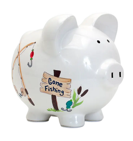 CHILD TO CHERISH Gone Fishing Large Piggy Bank
