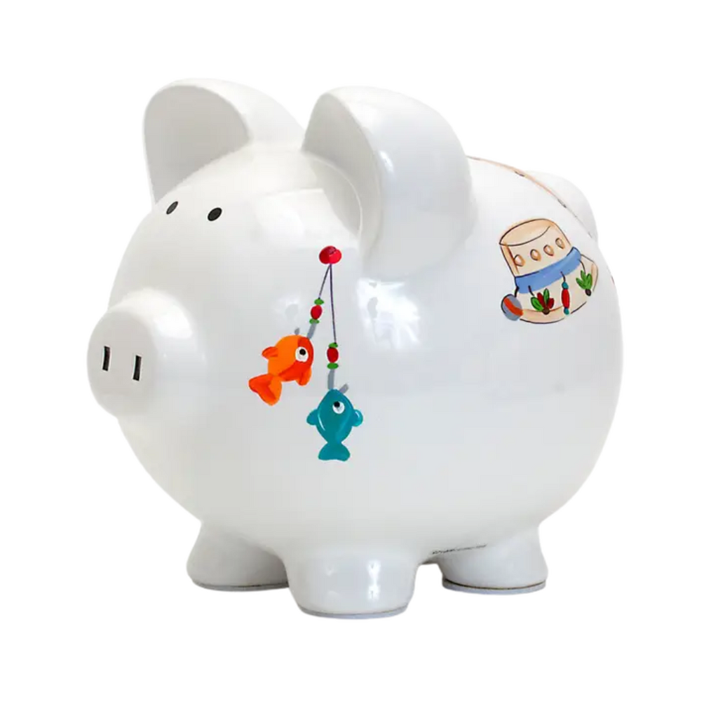 CHILD TO CHERISH Gone Fishing Large Piggy Bank