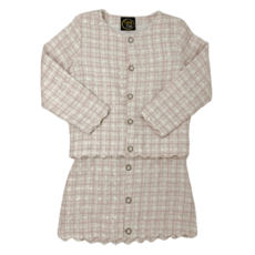 EMMA JEAN KIDS Adriana Skirt Set-Pink Tweed