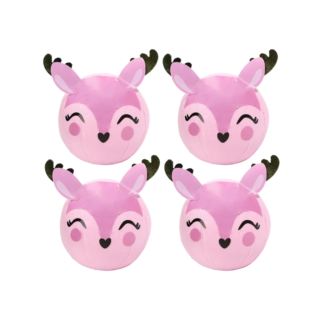 PACKED PARTY Pink Reindeer Holiday Surprise Balls (4 Count)