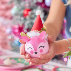PACKED PARTY Pink Reindeer Holiday Surprise Balls (4 Count)