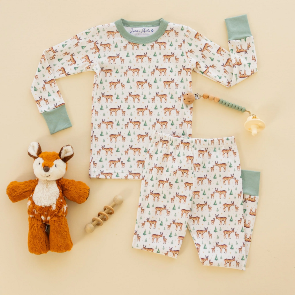 LUNA+ARLO Woodland Buck Long Pajamas