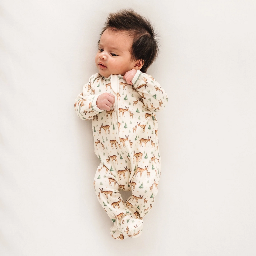 LUNA+ARLO Woodland Buck Zip Footie