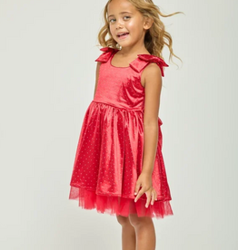 DOLLFACED KIDS THE Holiday Dress - Red w/All Over Sparkle