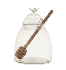 Glass Honey Jar w/ Wood Dipper