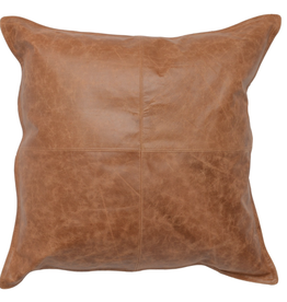Leather Dumont Chestnut Pillow 22x22