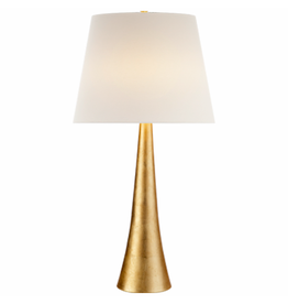 Visual Comfort Dover Table Lamp Gilded w Linen Shade