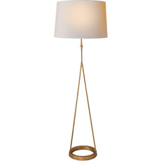 Visual Comfort Dauphine Floor Lamp Gilded Iron w Natural Paper Shade