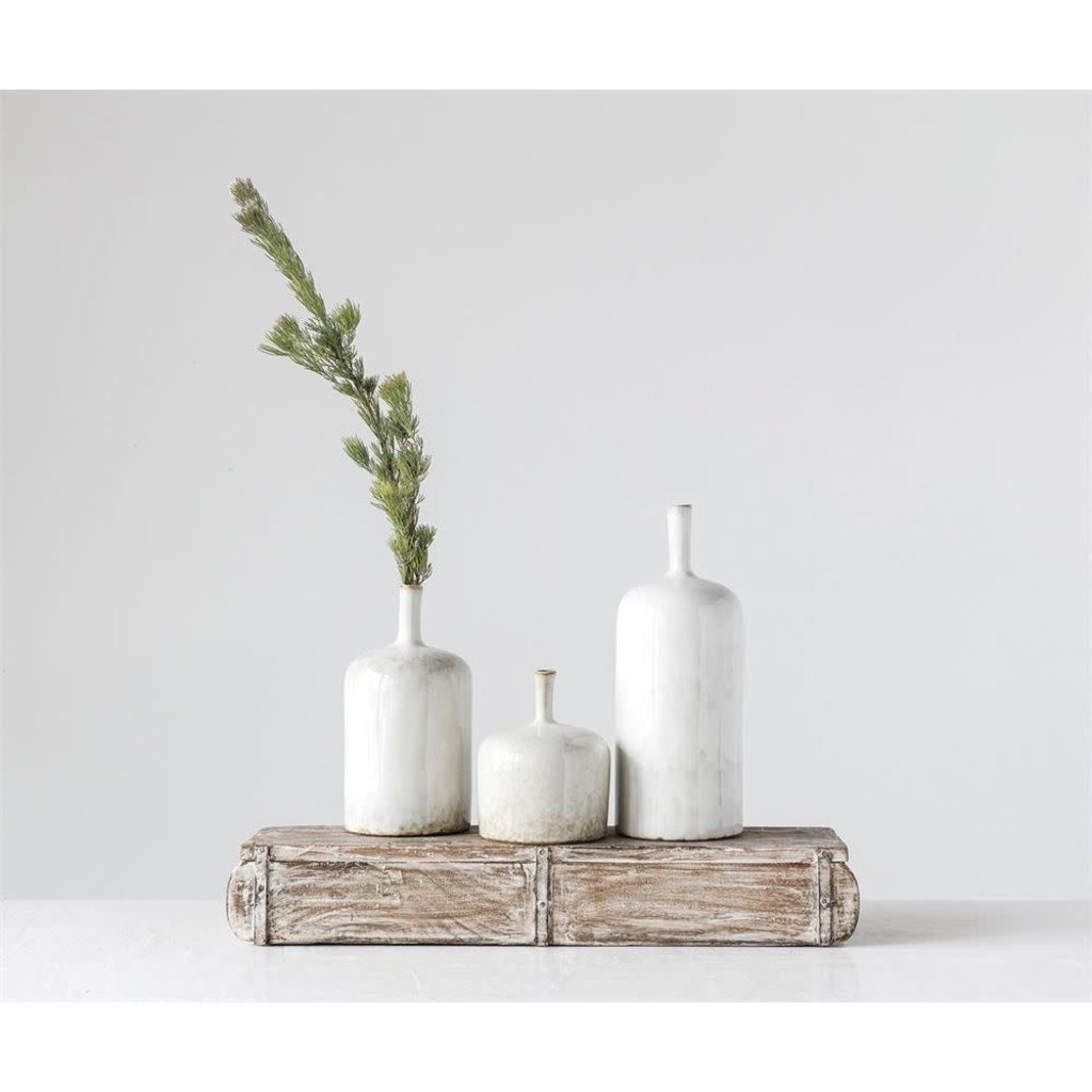 White Reactive Glaze Vase SM