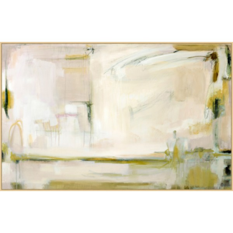 Wendover Art Green and White Abstract 61 x 39