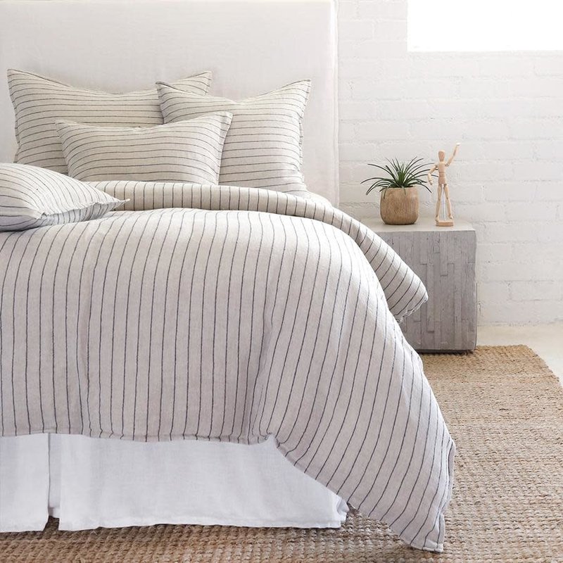 Pom Pom At Home Blake Queen Duvet Flax/Midnight