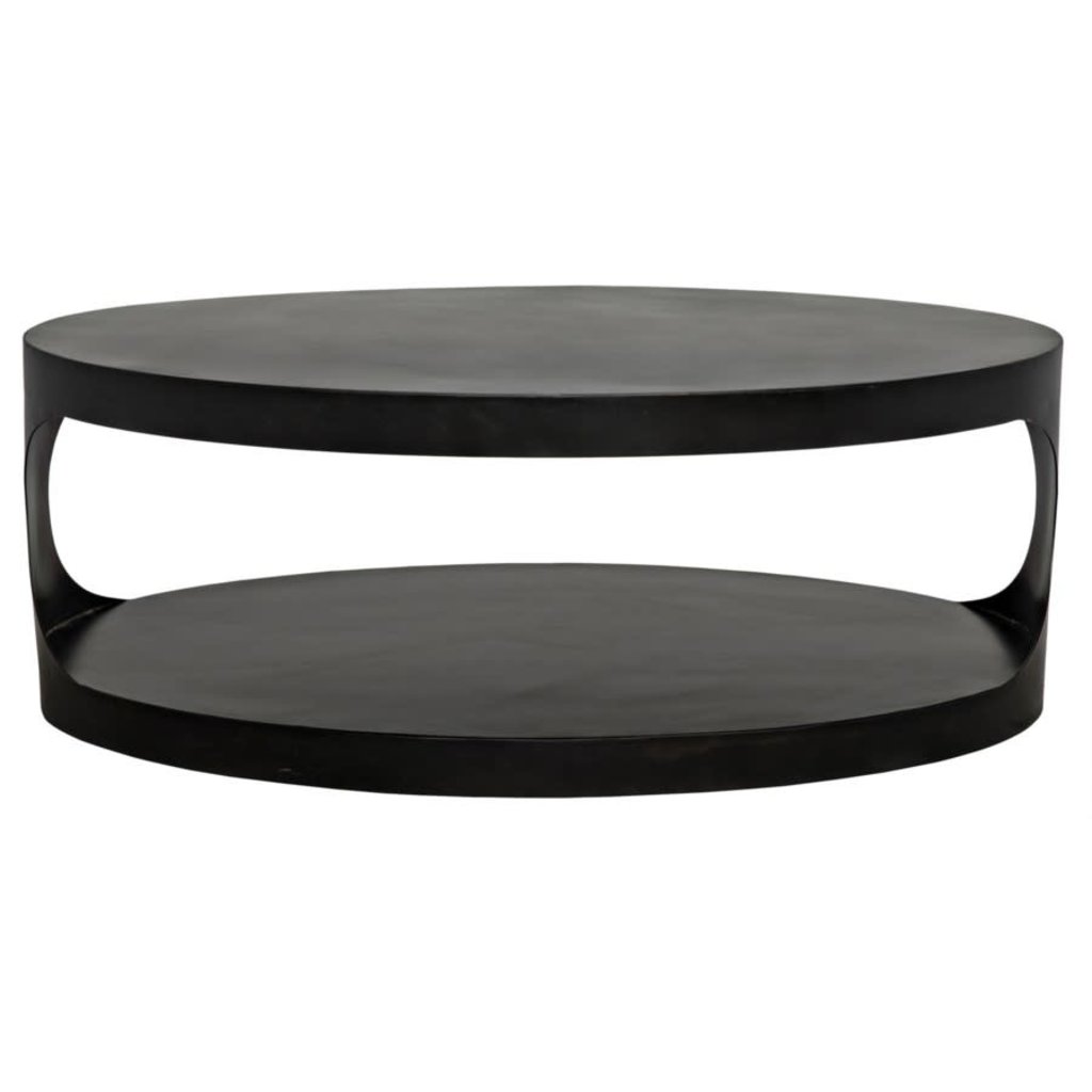 Noir Eclipse Oval Coffee Table, Black Meta