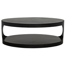 Noir Eclipse Oval Coffee Table, Black Meta