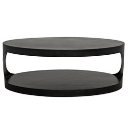 Noir Eclipse Oval Coffee Table, Black Meta