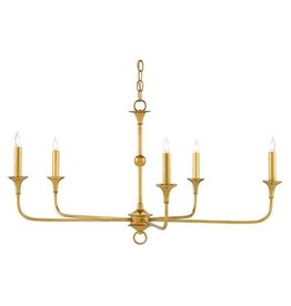 Currey & Company Nottaway Gold Small Chandelier H: 18.75'' Dia: 36''