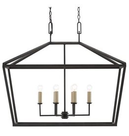 Currey & Company Denison Rectangular Lantern H: 34.75'' W: 40'' D: 20''
