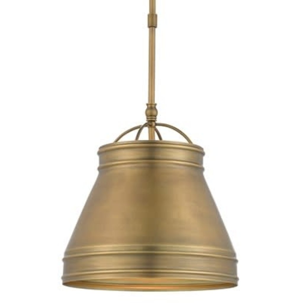 Currey & Company Lumley Brass Pendant H: 14'' Dia: 13''