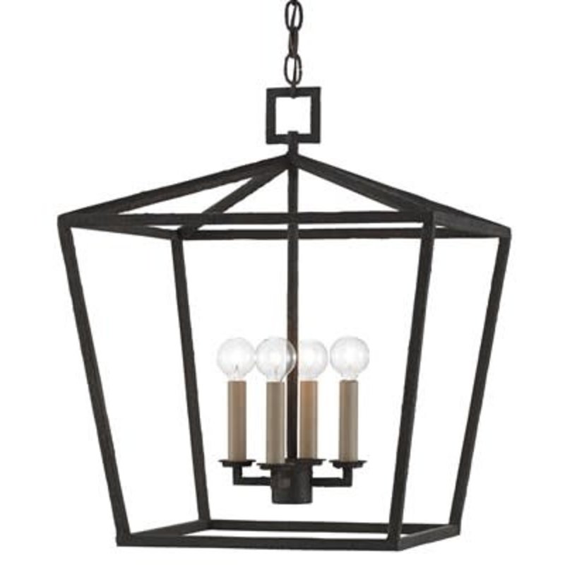 Currey & Company Denison Black Medium Lantern H: 22'' W: 18'' D: 18''