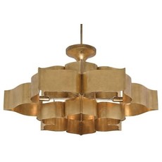 Currey & Company Grand Lotus Gold Large Chandelier H: 16'' Dia: 30''