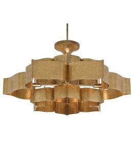 Currey & Company Grand Lotus Gold Large Chandelier H: 16'' Dia: 30''