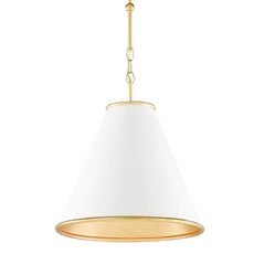 Currey & Company Pierrepont White Small Pendant H: 18'' Dia: 16''
