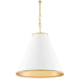 Currey & Company Pierrepont White Small Pendant H: 18'' Dia: 16''