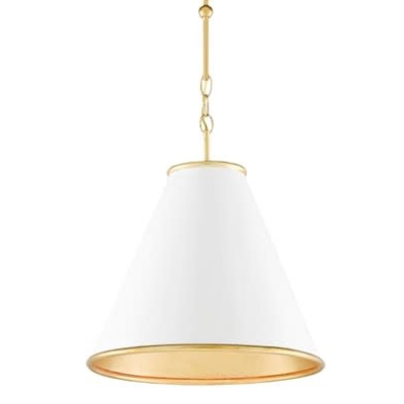 Currey & Company Pierrepont White Small Pendant H: 18'' Dia: 16''