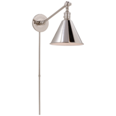 Visual Comfort Boston Functional Single Arm Library Light in Polished Nickel