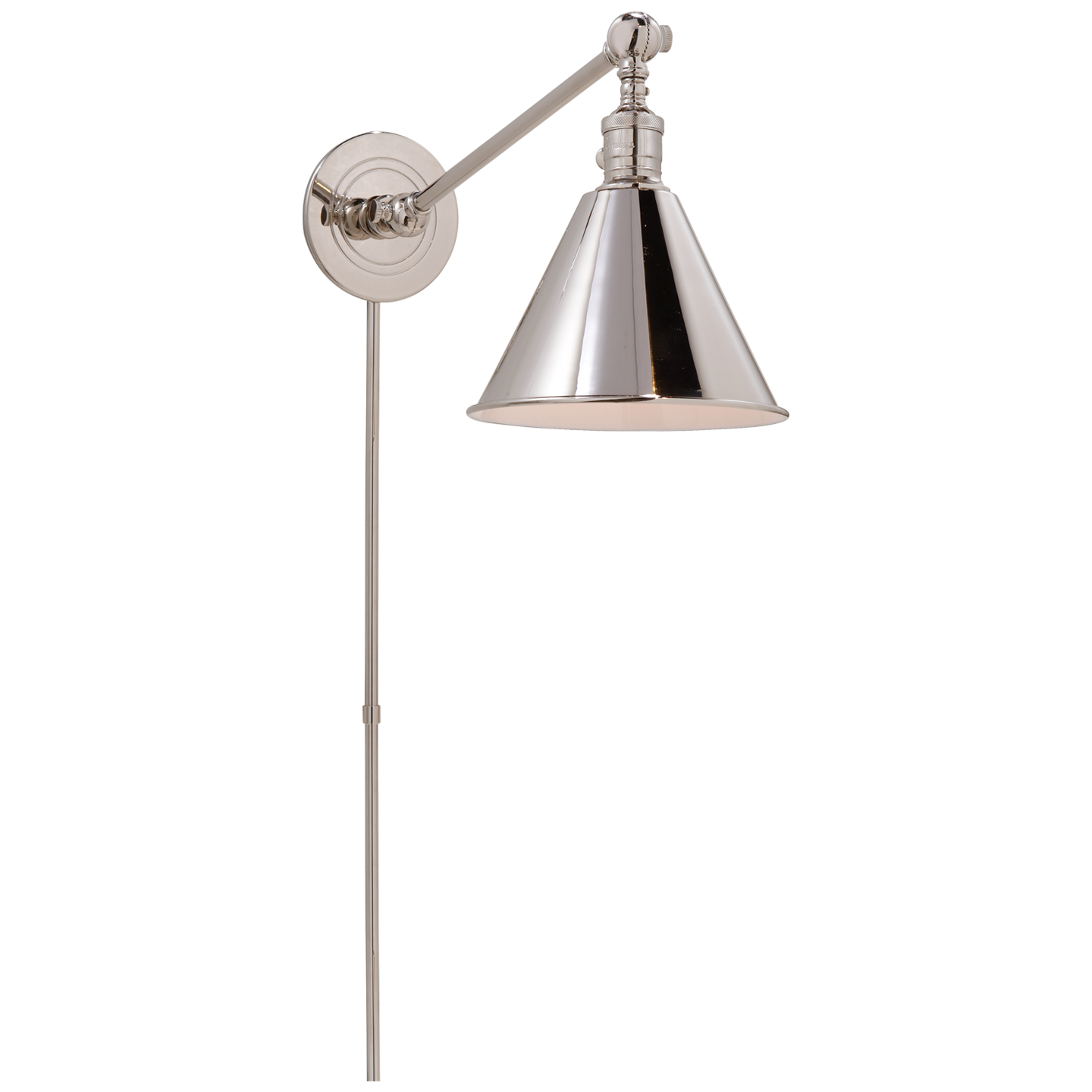Boston Functional Single Arm Library Light in Polished Nickel - Thrive  Interiors and Design